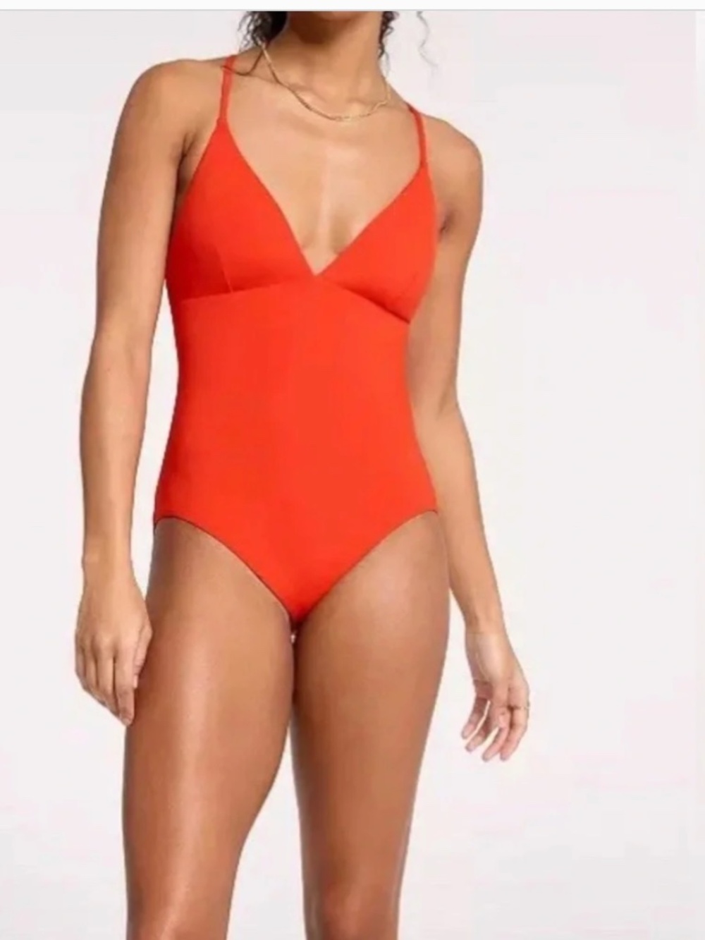 Calia sz 16 one piece swimsuit red nwt triangle strappy back